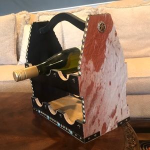 Artist Made Cowhide Southwestern Wine Rack